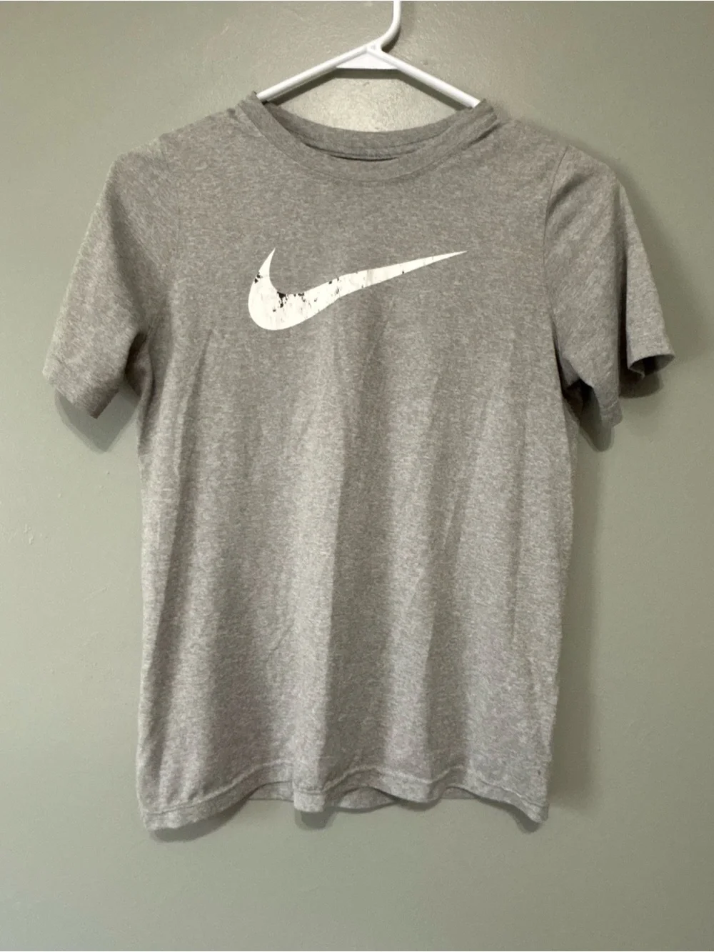 Nike Heather Gray Tee with White Swoosh